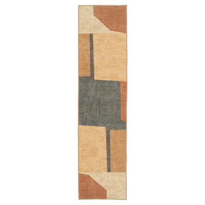 Washable Geo Beige Runner - Milo