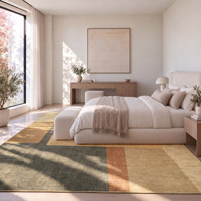 Washable Geo Beige Rug - Milo