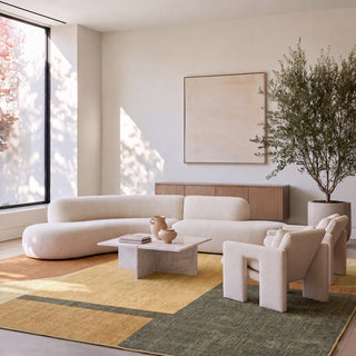 Washable Geo Beige Rug - Milo