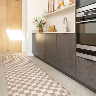 Washable Checkerboard Jute Style Rug - Noa