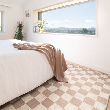 Washable Checkerboard Jute Style Rug - Noa