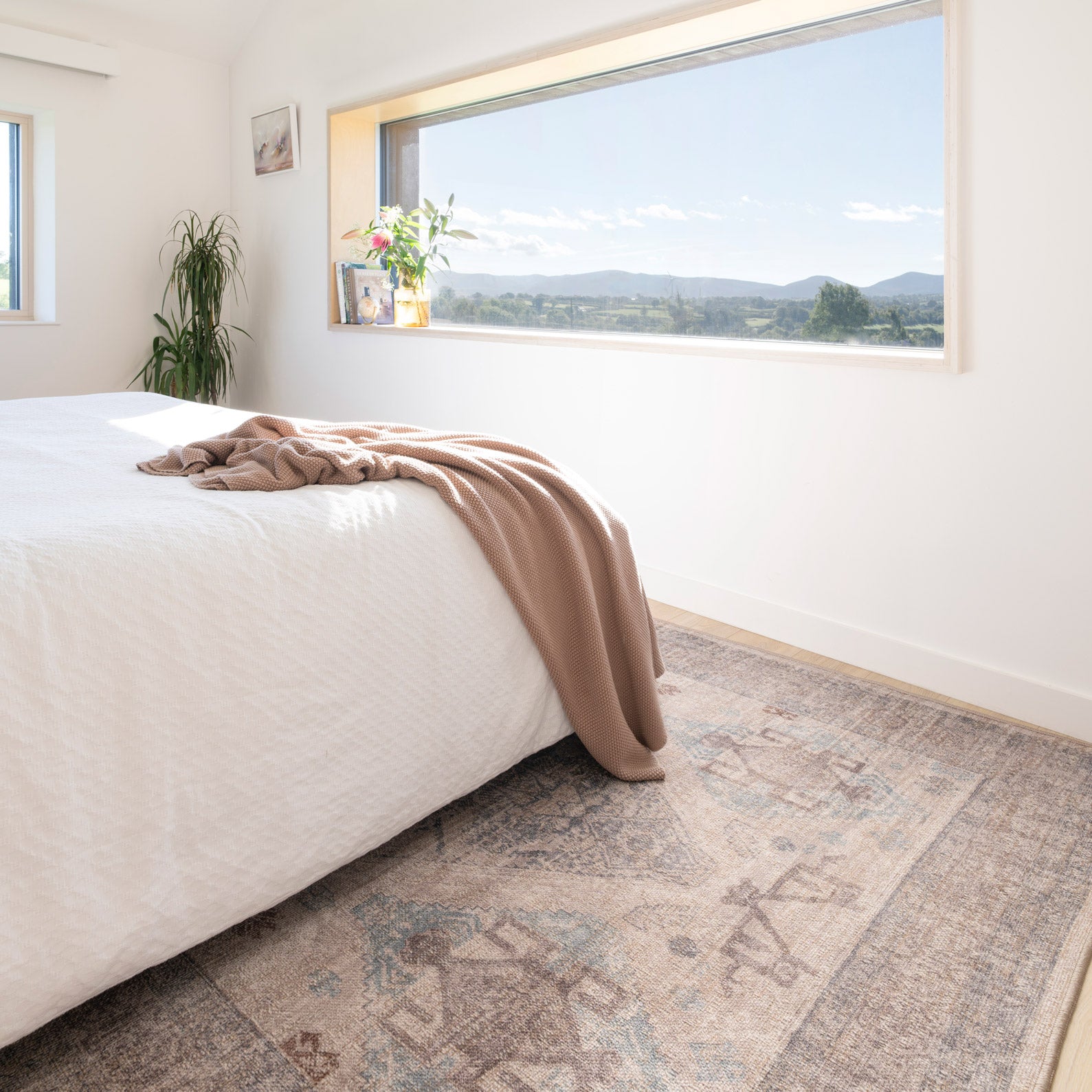 Washable Greige Blue Jute Style Rug - Ruah