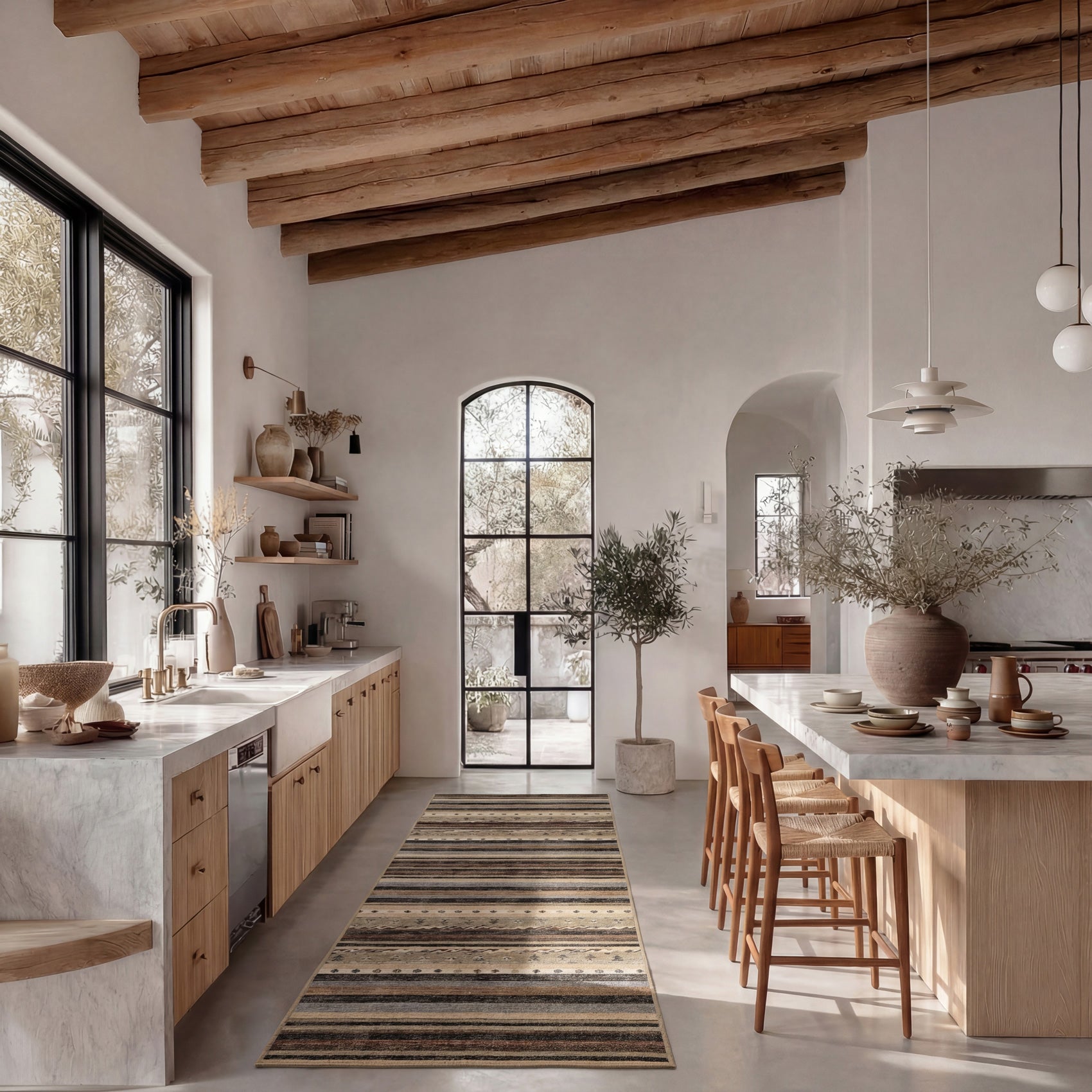 Washable Multicolour Berber Rug - Metz