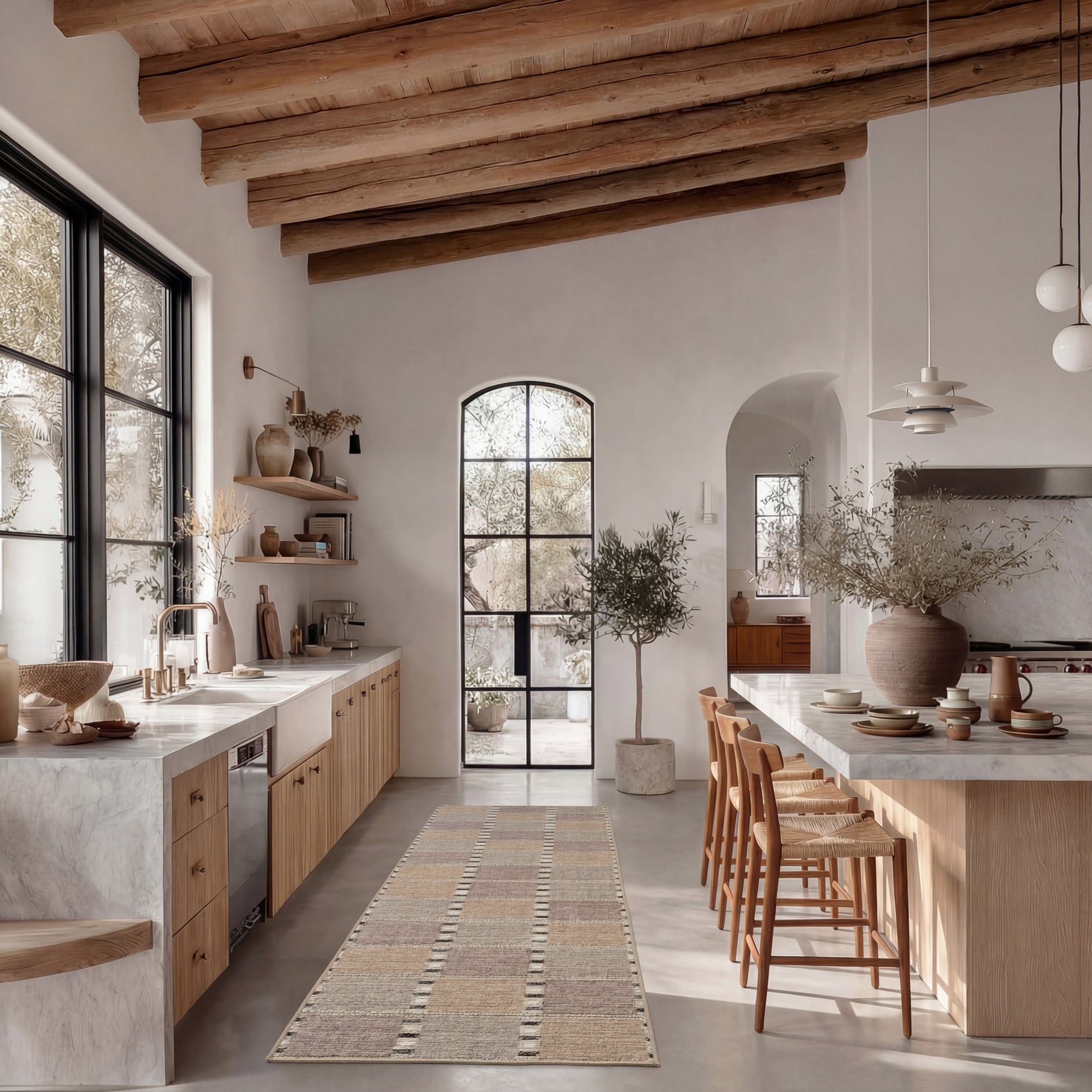 Washable Pastel Checkers Runner - Nyra