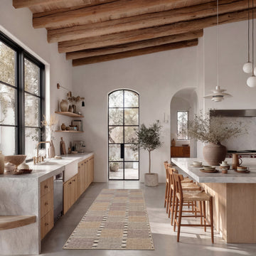 Washable Pastel Checkers Runner - Nyra