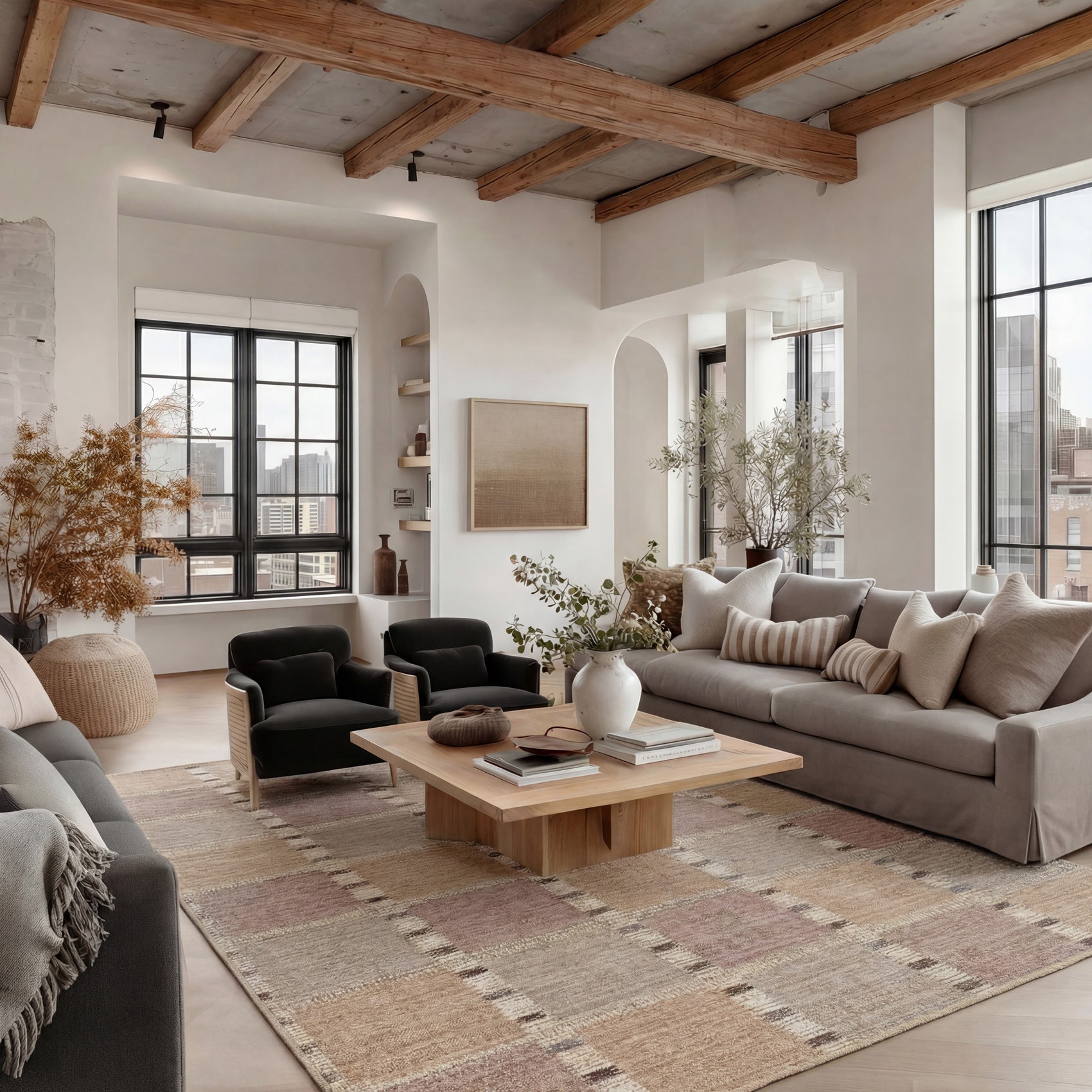 Washable Pastel Checkers Rug - Nyra