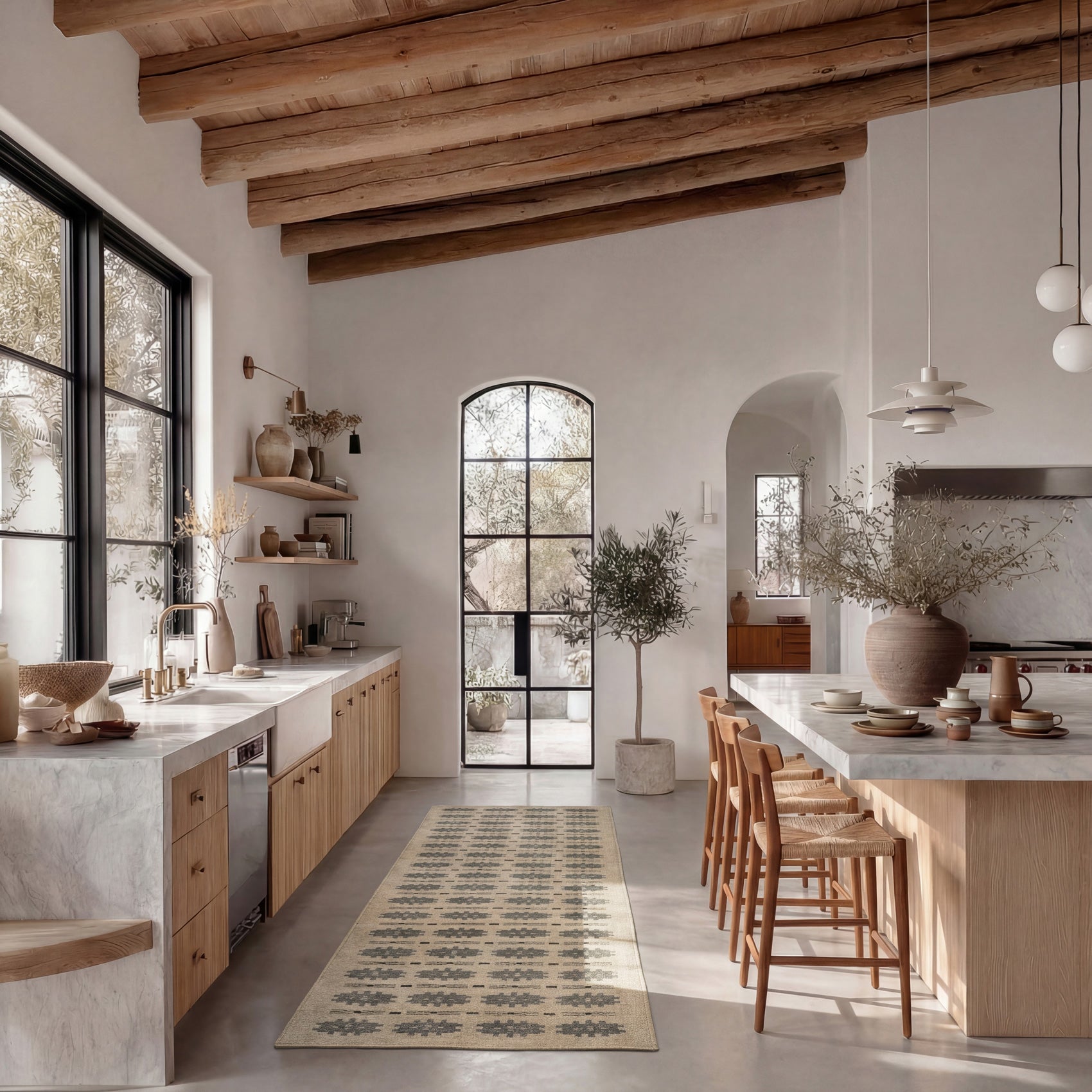 Washable Green Aztec Rug - Zev