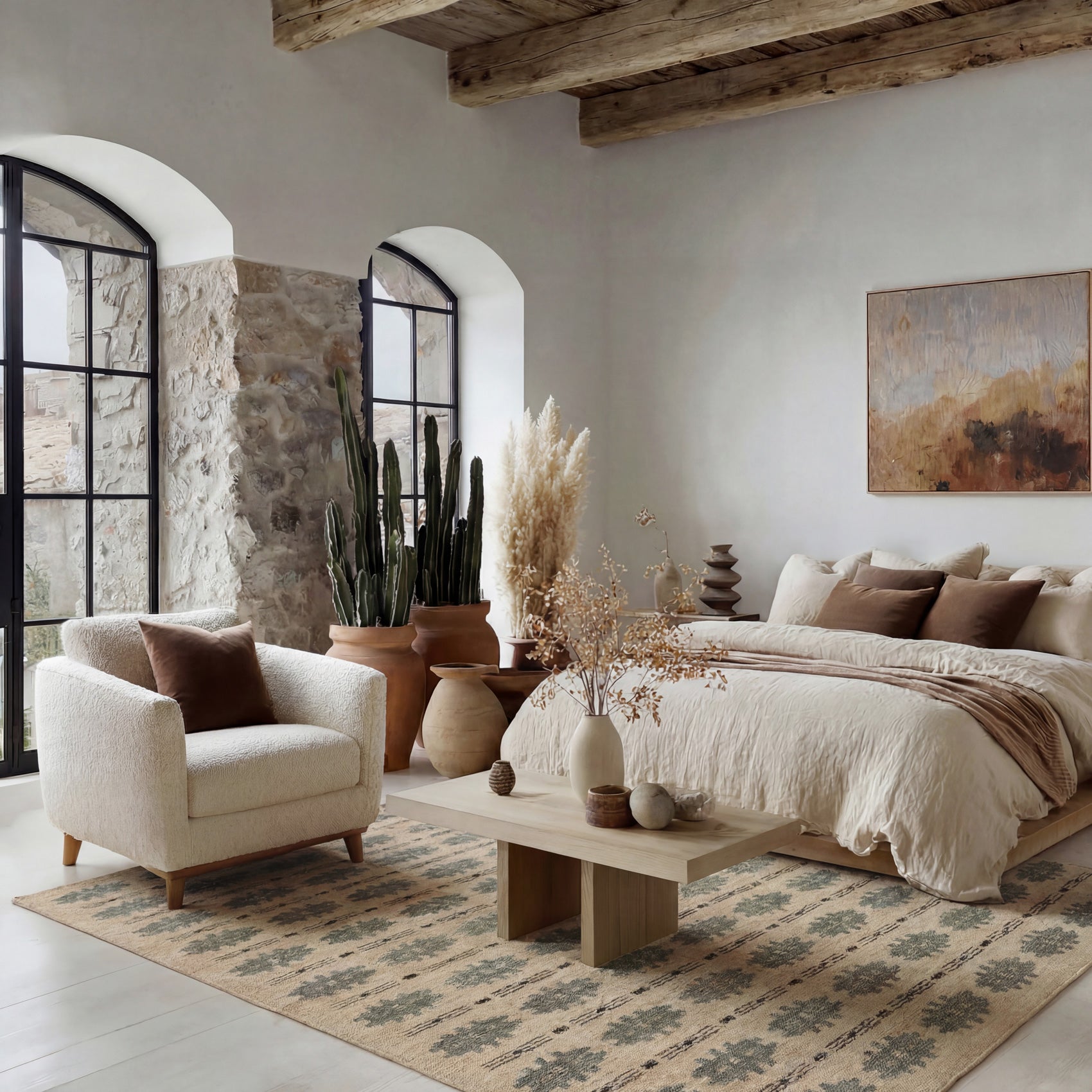 Washable Green Aztec Rug - Zev