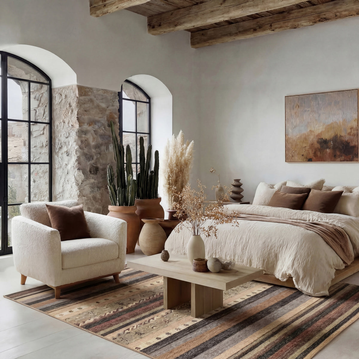 Washable Multicolour Berber Rug - Metz