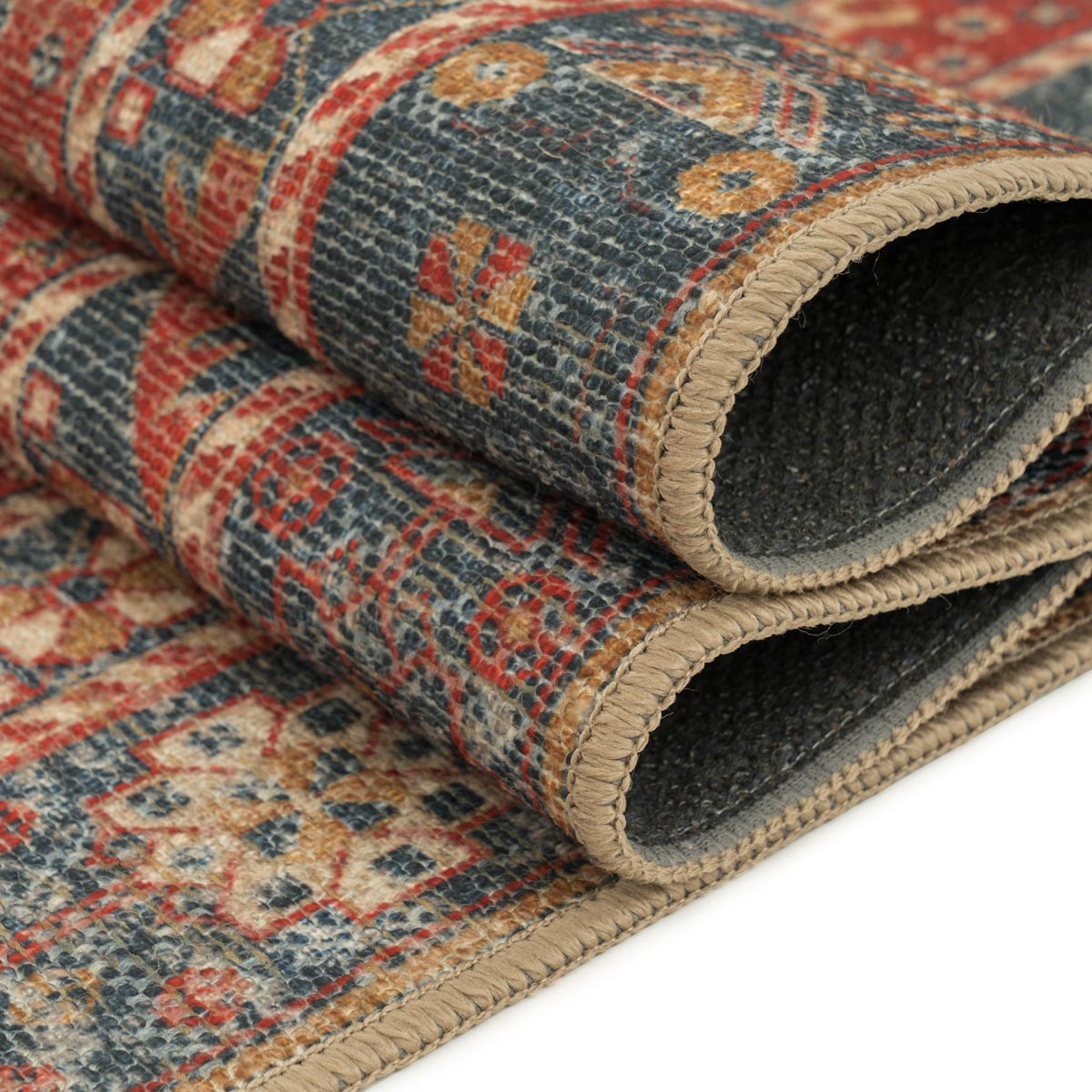 Washable Geo Red Rug - Hester