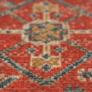 Washable Geo Red Rug - Hester