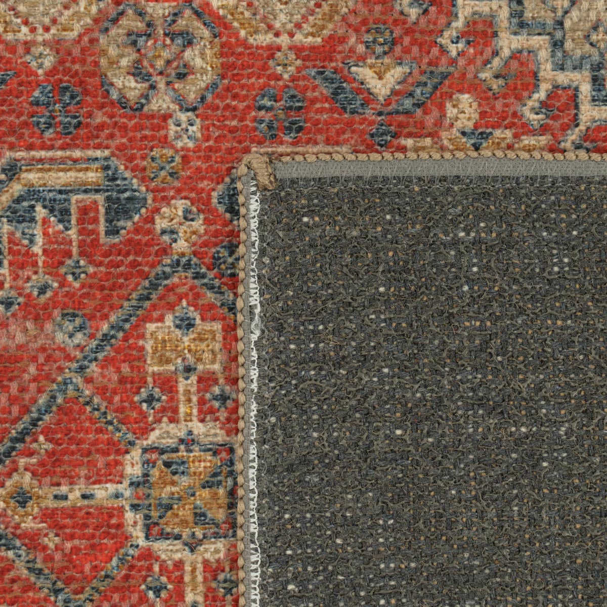 Washable Geo Red Rug - Hester