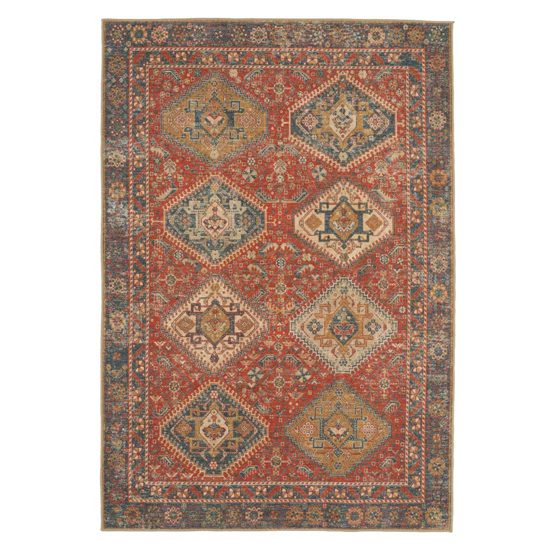 Washable Geo Red Rug - Hester