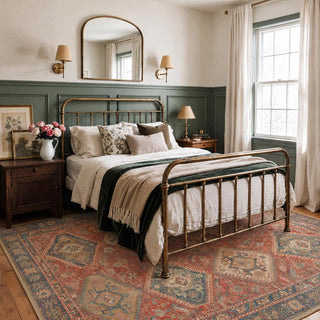 Washable Geo Red Rug - Hester