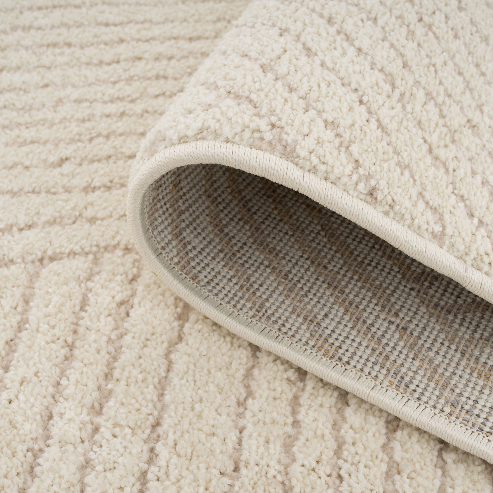 Cream Carved Area Rug - Affa