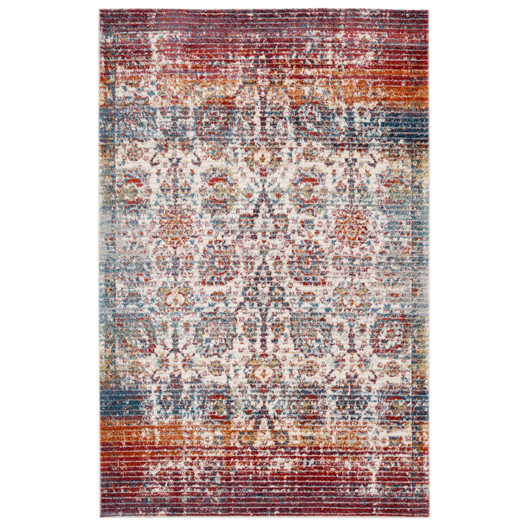 Carved Multicolour Area Rug - Florrie