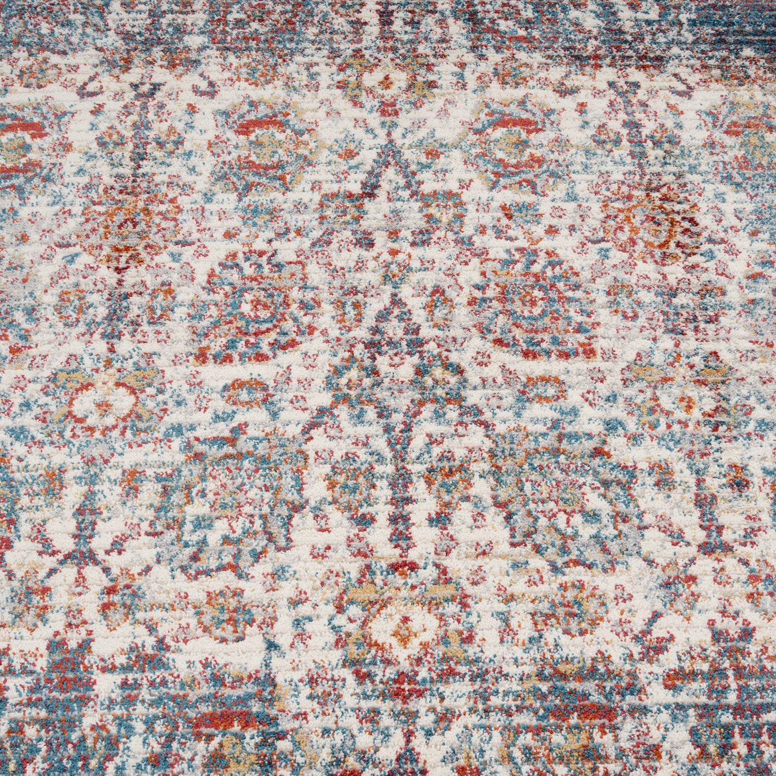 Carved Multicolour Area Rug - Florrie