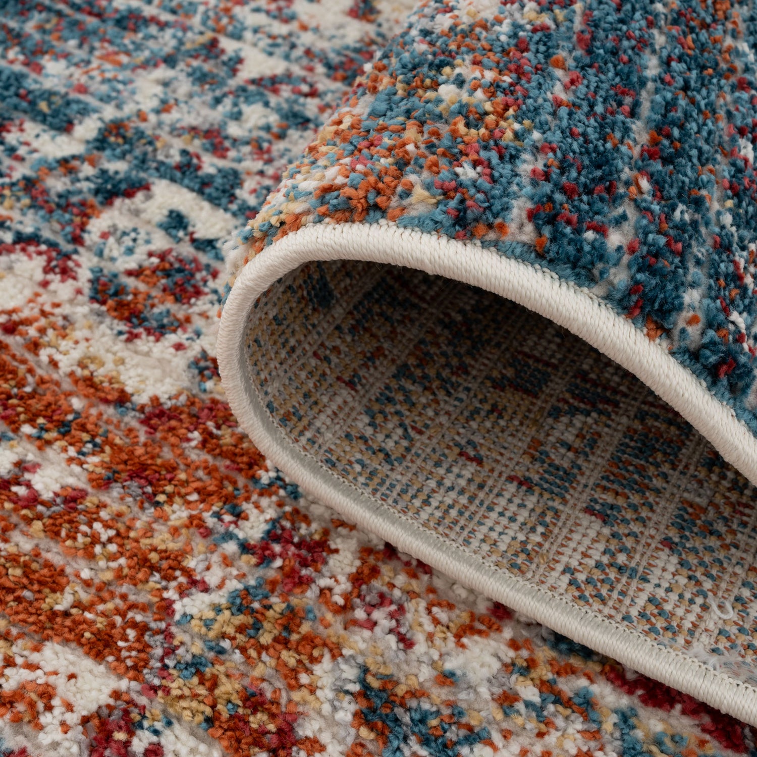 Carved Multicolour Area Rug - Florrie | Living Room Rugs | Kukoon Rugs ...