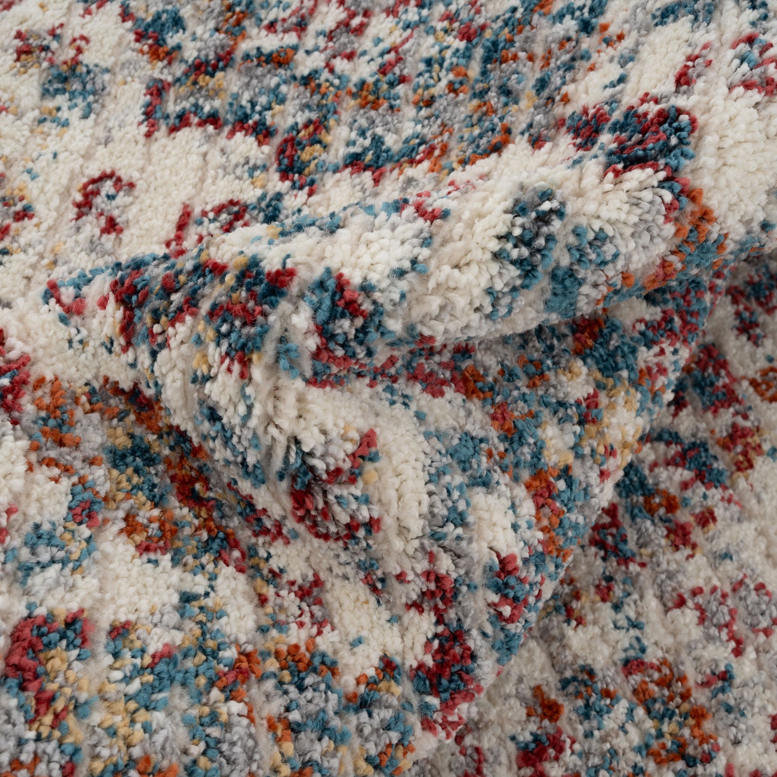 Carved Multicolour Area Rug - Florrie