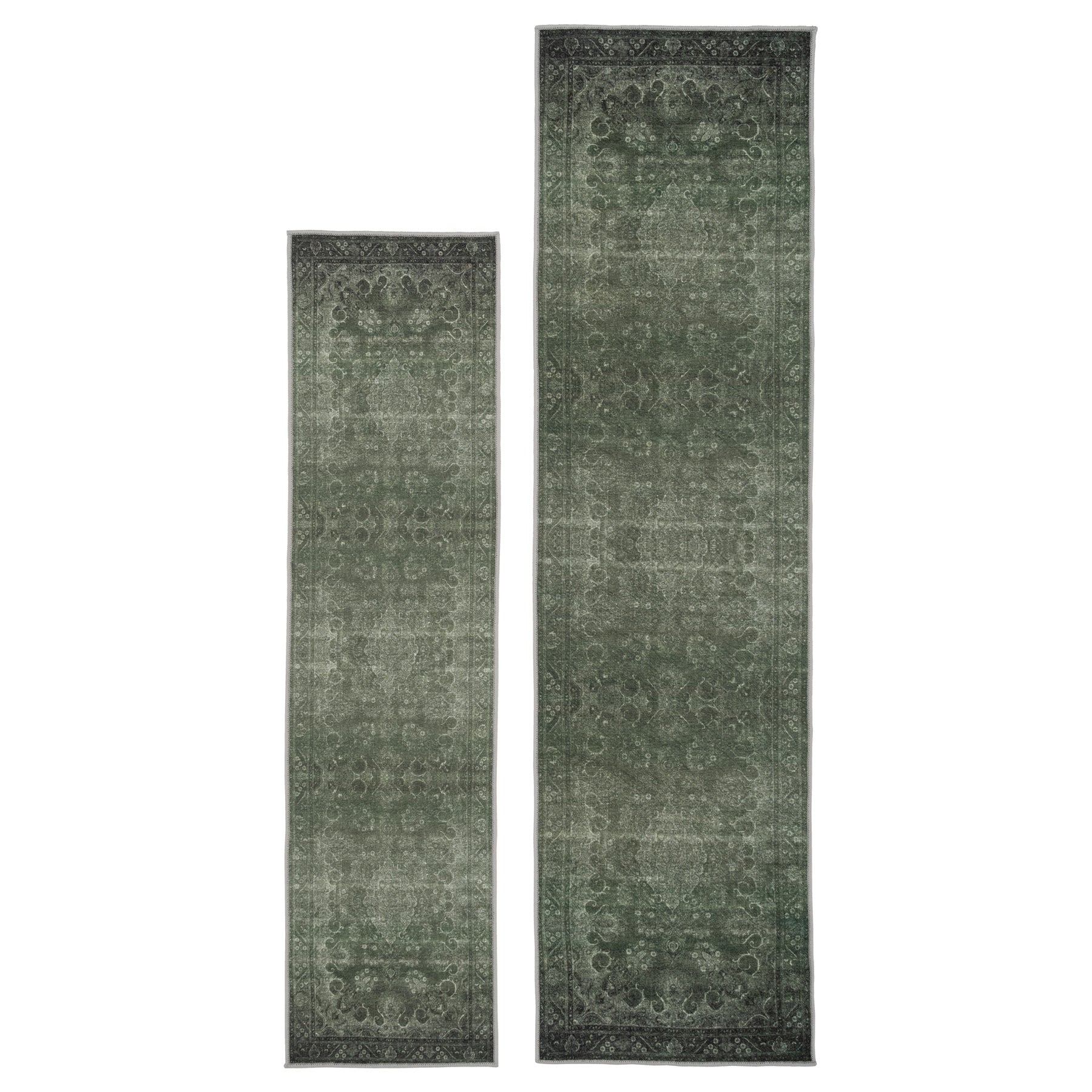 Soft Washable Green Medallion Rug - Maisie