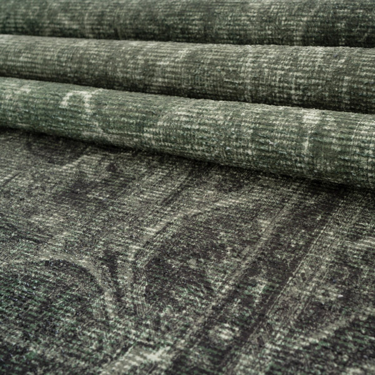 Soft Washable Green Medallion Rug - Maisie