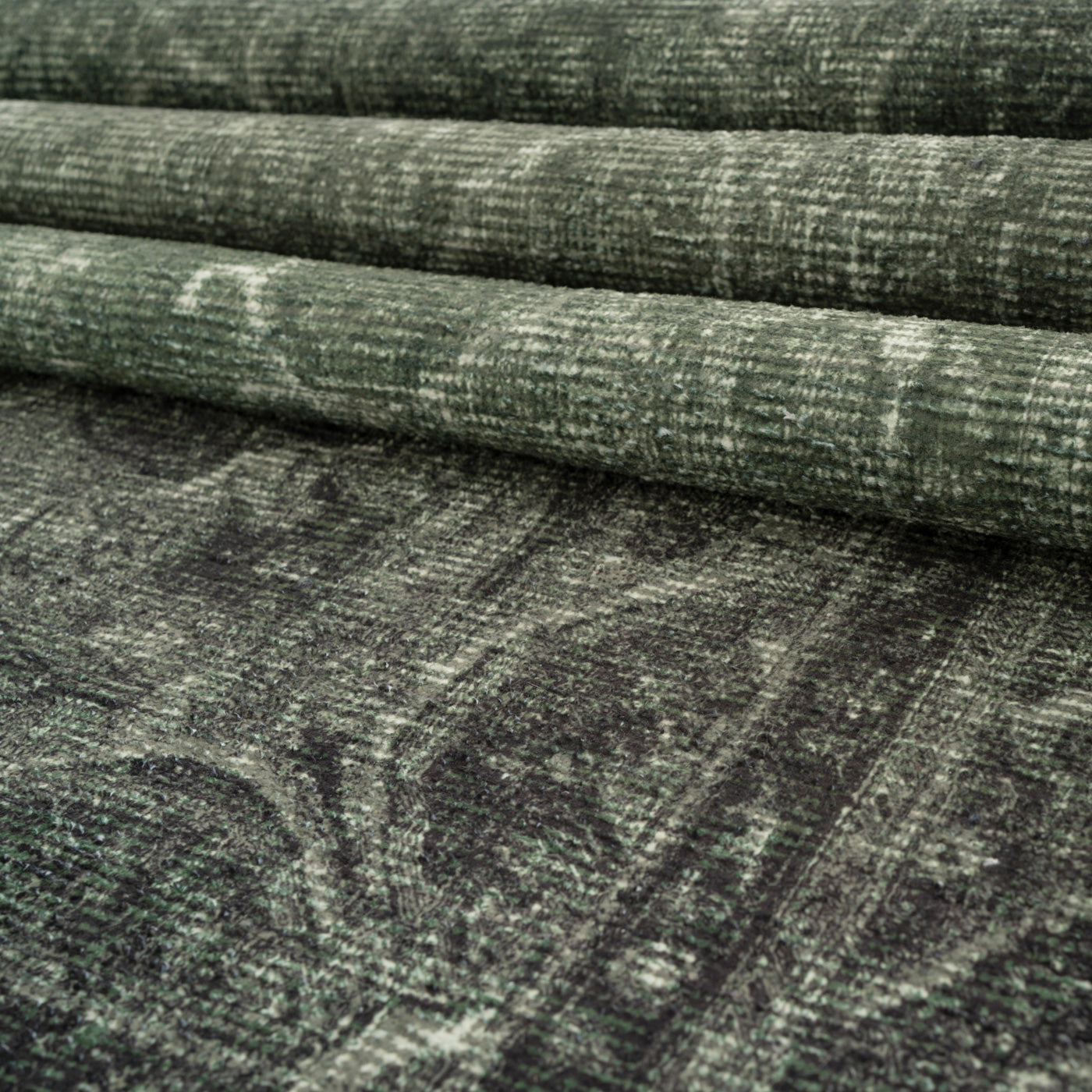 Soft Washable Green Medallion Rug - Maisie