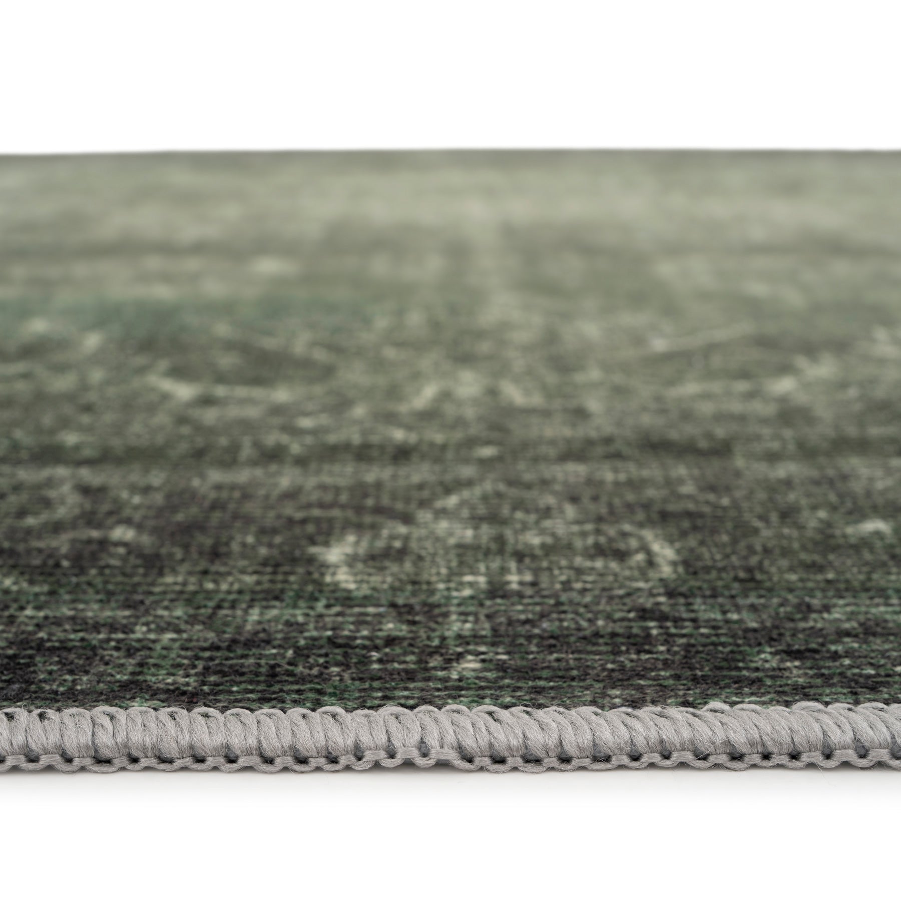 Soft Washable Green Medallion Runner - Maisie