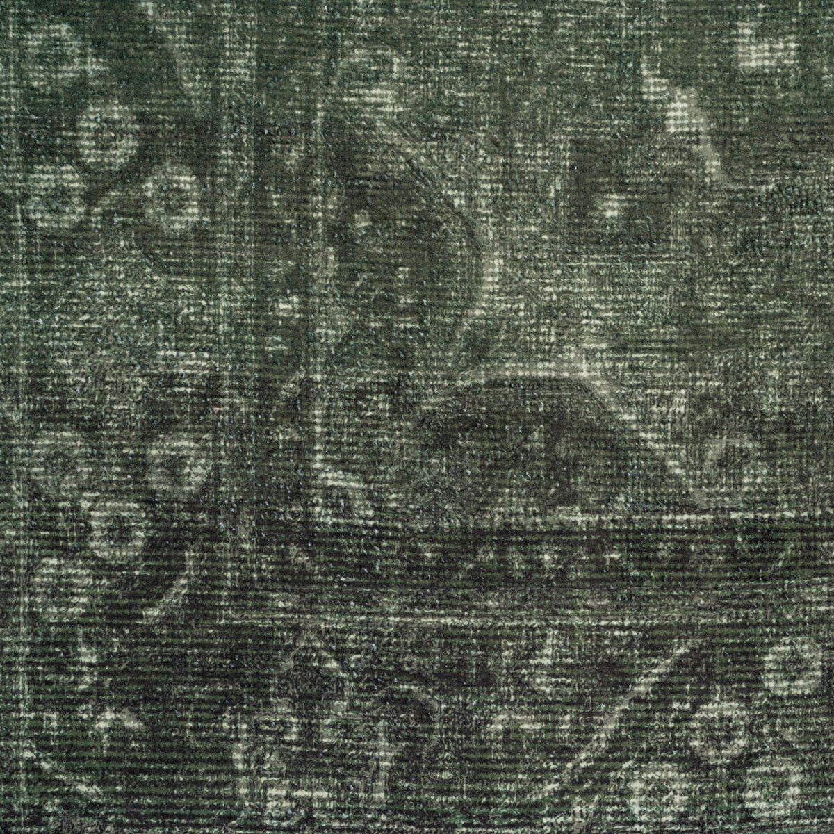 Soft Washable Green Medallion Runner - Maisie