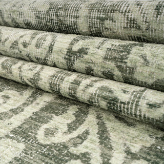 Soft Washable Green Motif Rug - Pippa