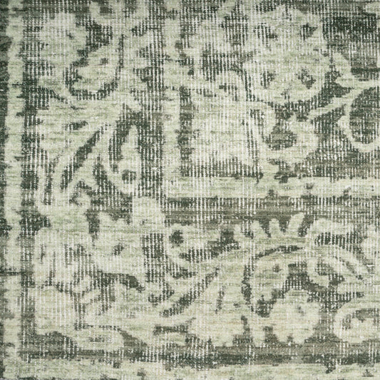 Soft Washable Green Motif Runner - Pippa