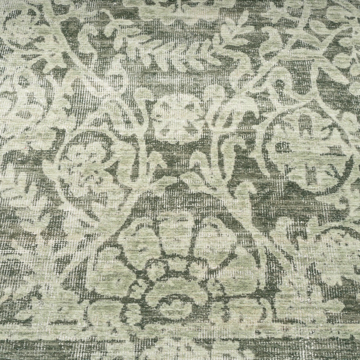 Soft Washable Green Motif Runner - Pippa