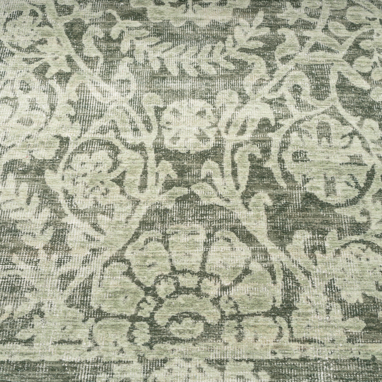 Soft Washable Green Motif Runner - Pippa