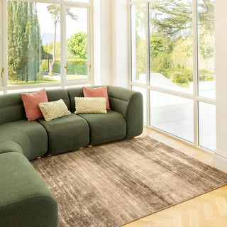 Soft Washable Mossy Brown Beige Rug - Ryn