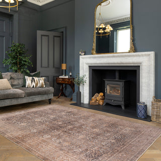 Soft Washable Heritage Brown Rug - Winnie