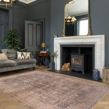 Soft Washable Heritage Brown Rug - Winnie