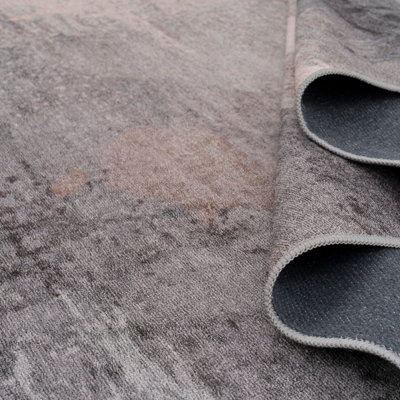 Soft Washable Grey Abstract Rug - Dara