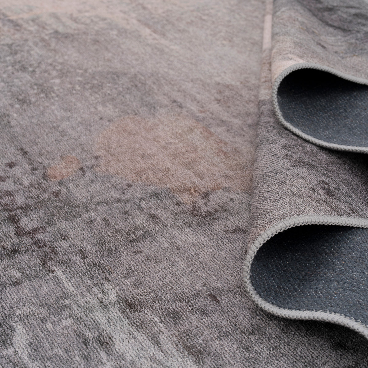 Soft Washable Grey Abstract Runner - Dara