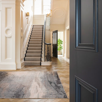 Soft Washable Grey Abstract Rug - Dara