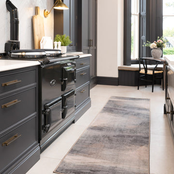 Soft Washable Grey Abstract Runner - Dara