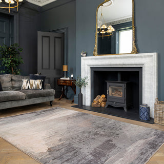 Soft Washable Grey Abstract Rug - Dara