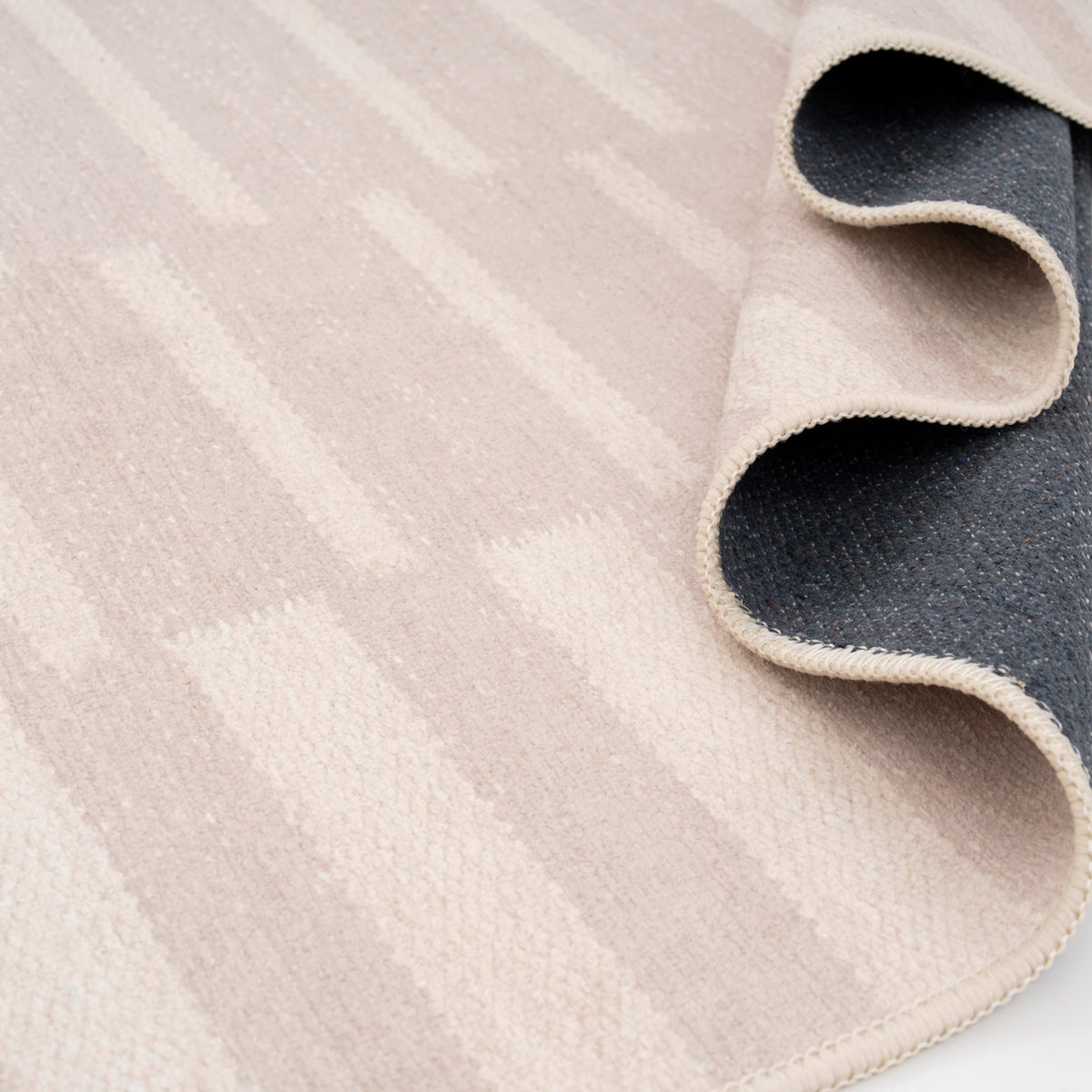 Soft Washable Beige Geometric Runner - Faye