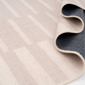 Soft Washable Beige Geometric Runner - Faye