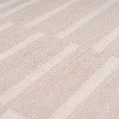 Soft Washable Beige Geometric Runner - Faye