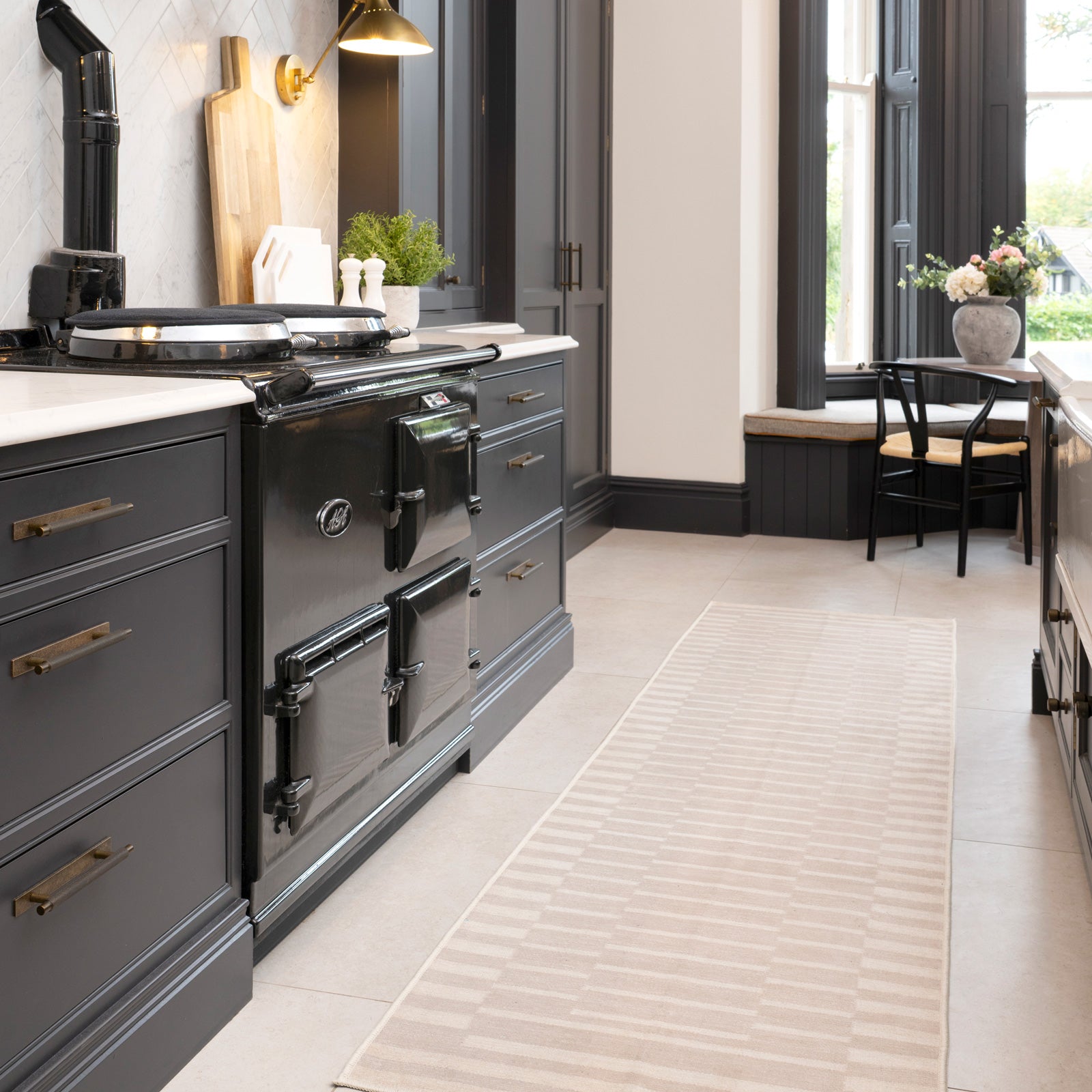 Soft Washable Beige Geometric Rug - Faye