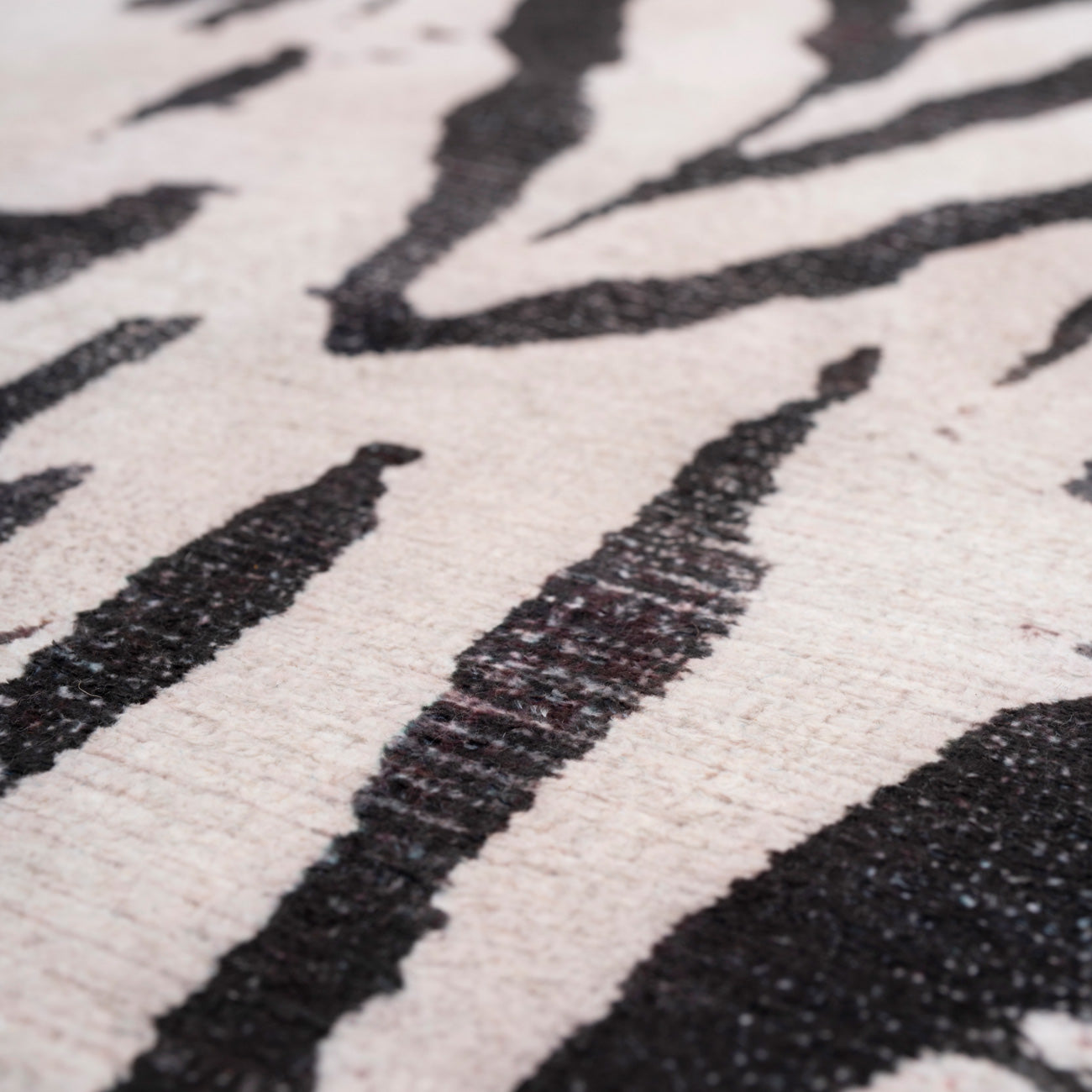 Soft Washable Black Zebra Print Runner - Ida