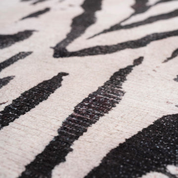 Soft Washable Black Zebra Print Runner - Ida