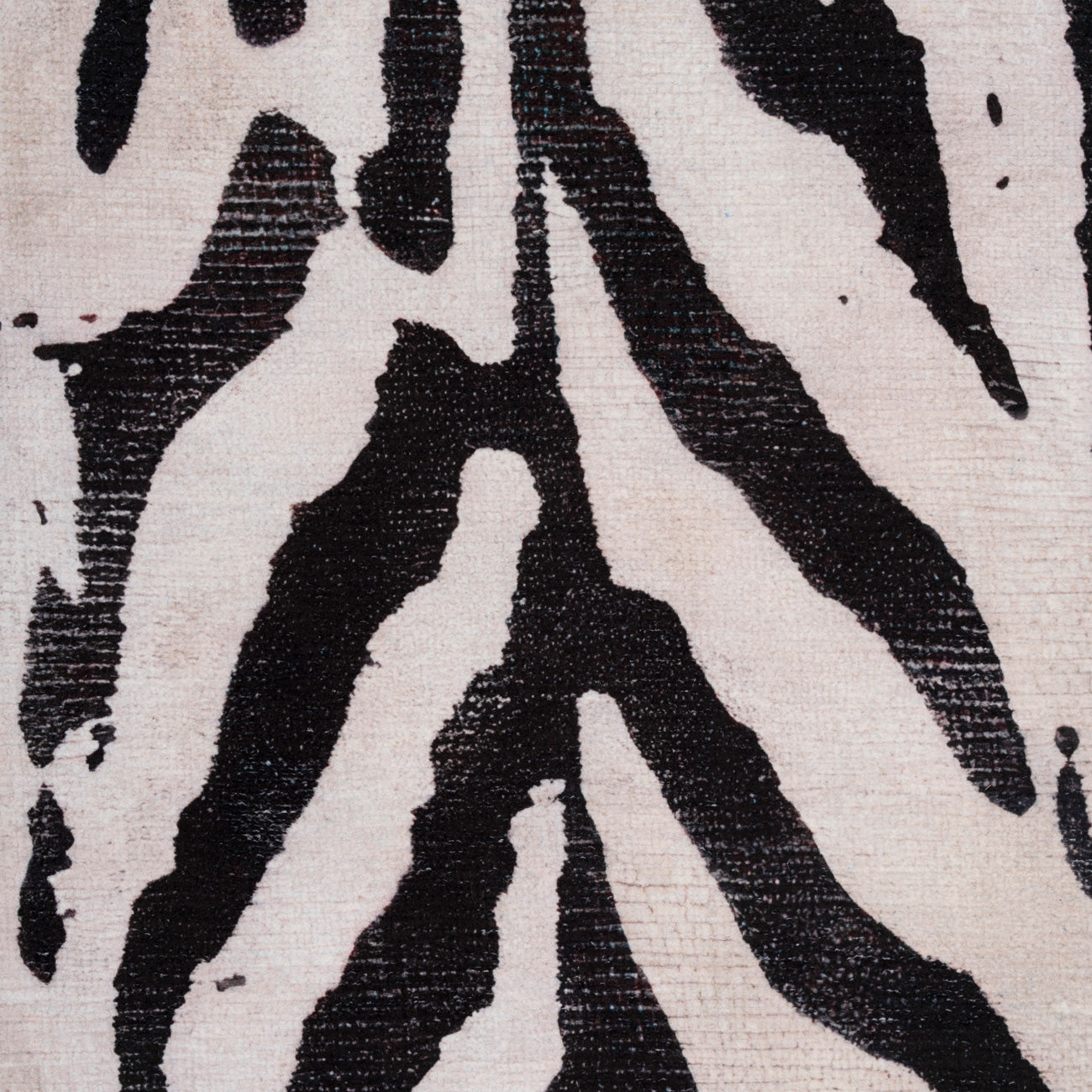 Soft Washable Black Zebra Print Rug - Ida