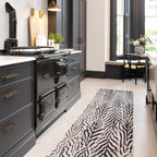 Soft Washable Black Zebra Print Runner - Ida