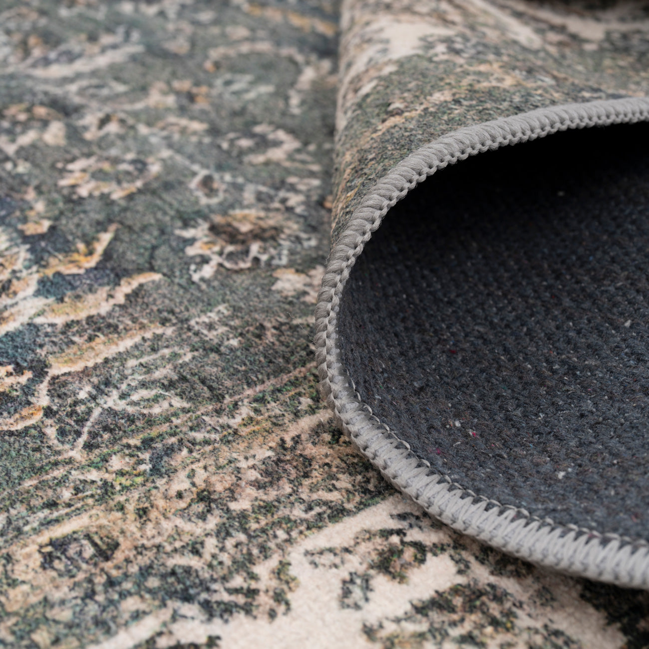 Soft Washable Classic Green Runner - Maude