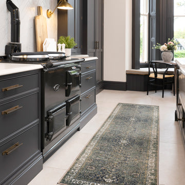 Soft Washable Classic Green Runner - Maude